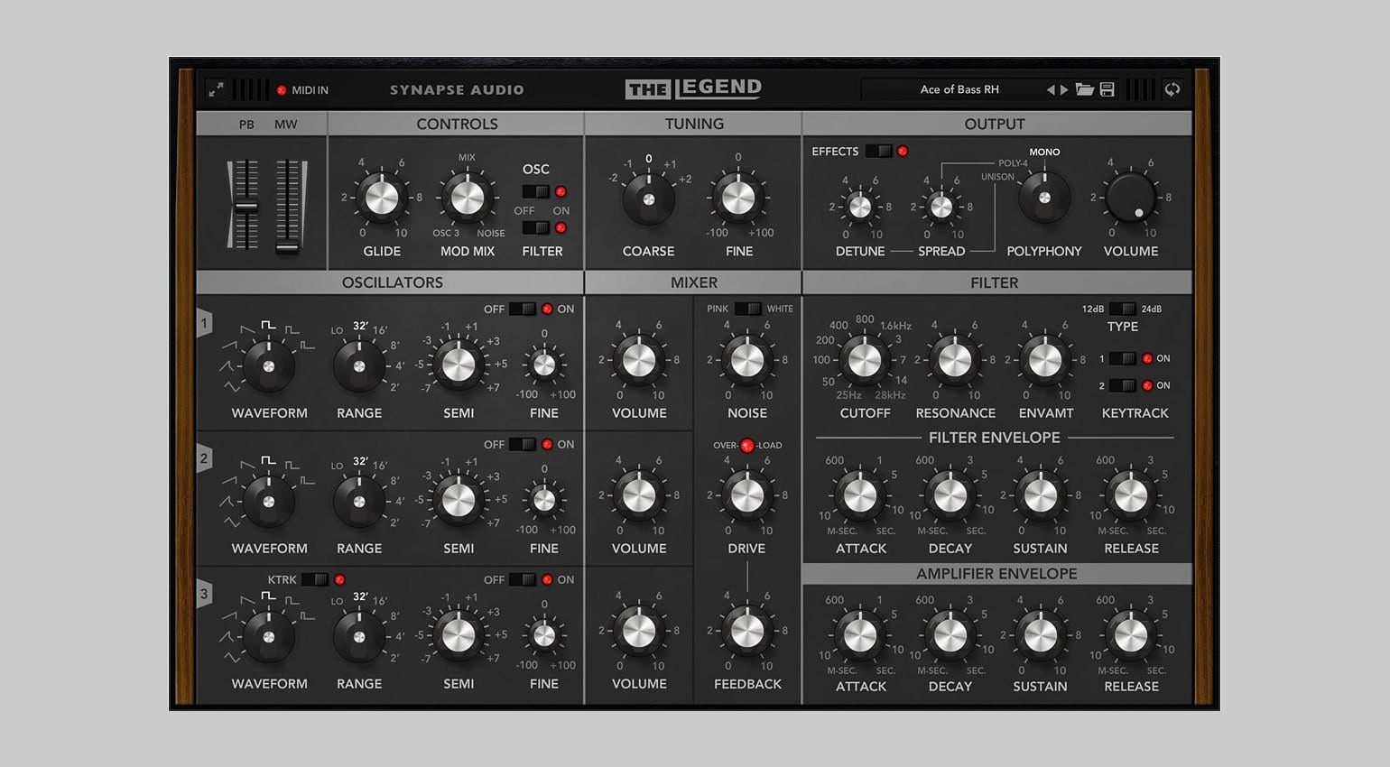 The Legend analogue modeling VSTi from Synapse