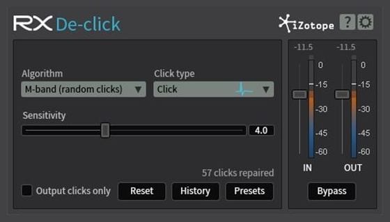 iZotope RX DeClick GUI Screenshot