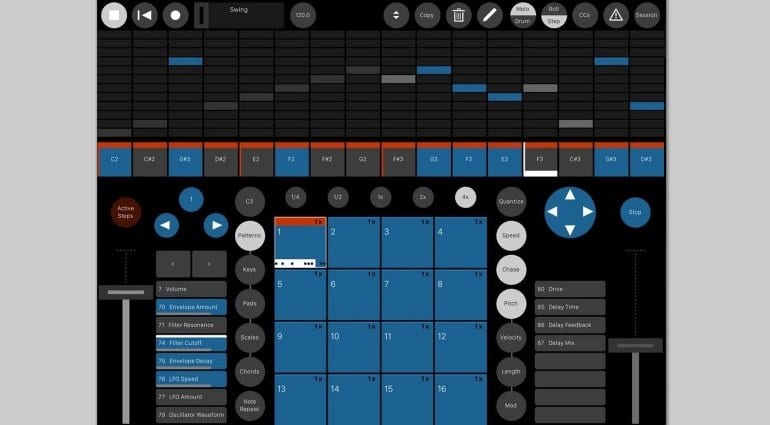 Modstep MIDI sequencer for iPad - step sequencer
