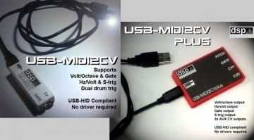 DSP Synthesizers USB-MIDI2CV and USB-MIDI2CVplus