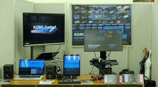 Korg Gadget Switch on Korg's stand