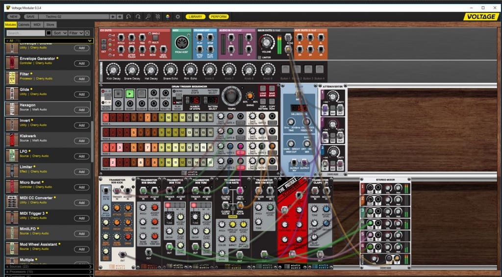 First fiddle with the Voltage Modular virtual Eurorack beta