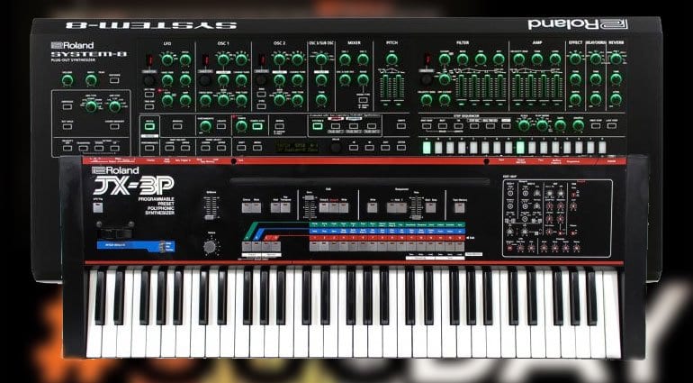 Roland System-8 and JX-3P