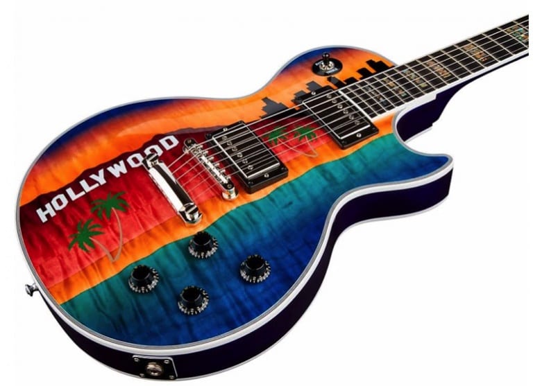 Guitar Center Gibson Les Paul Custom A skyline paint job to make your