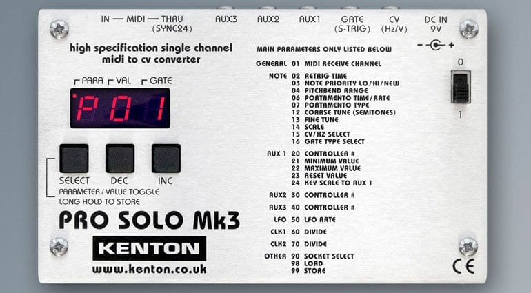 Kenton give us more CV with the Pro Solo Mk3 MIDI to CV converter 