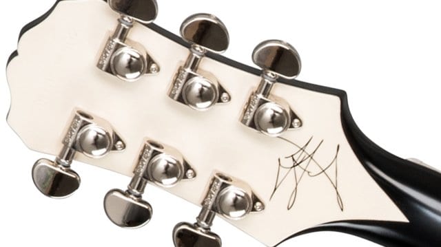 Jared's Signature on rear of headstock