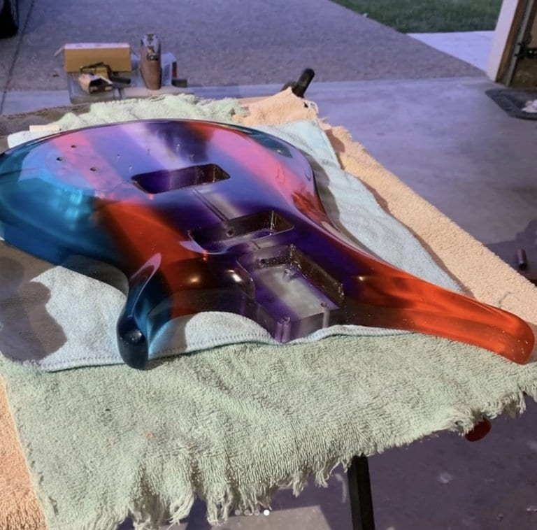 Burls Art crafts translucent 100 epoxy resin guitar