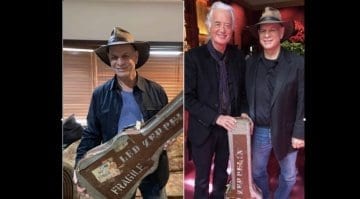 Jimmy Page reunited with guitar case after 47 years