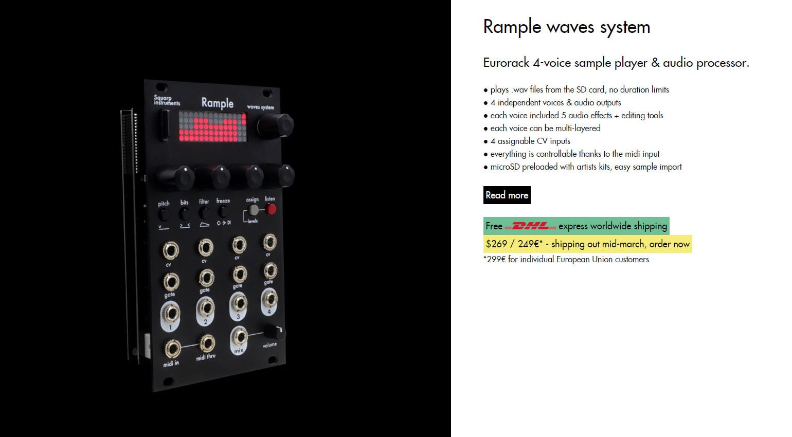絶賛 ユーロラック Squarp Instruments Rample 正規店仕入れの