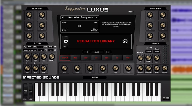 Infected Sounds Rex Luxus Reggaeton plug-in GUI