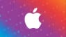 Apple logo on colorful background
