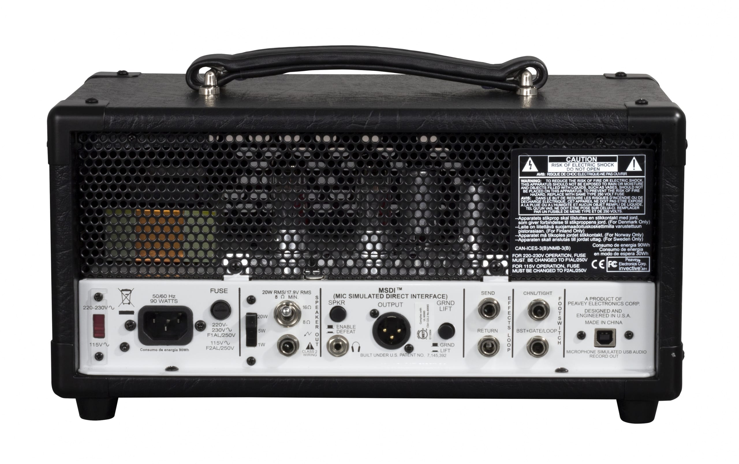 Peavey Misha Mansoor mini invective Head rear panel