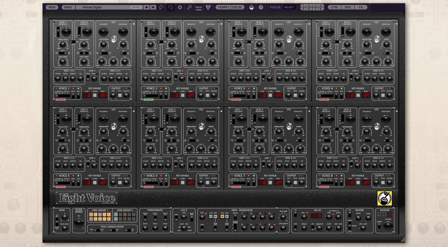 Cherry Audio EightVoice Synth of Thunder, Voices of the Gods