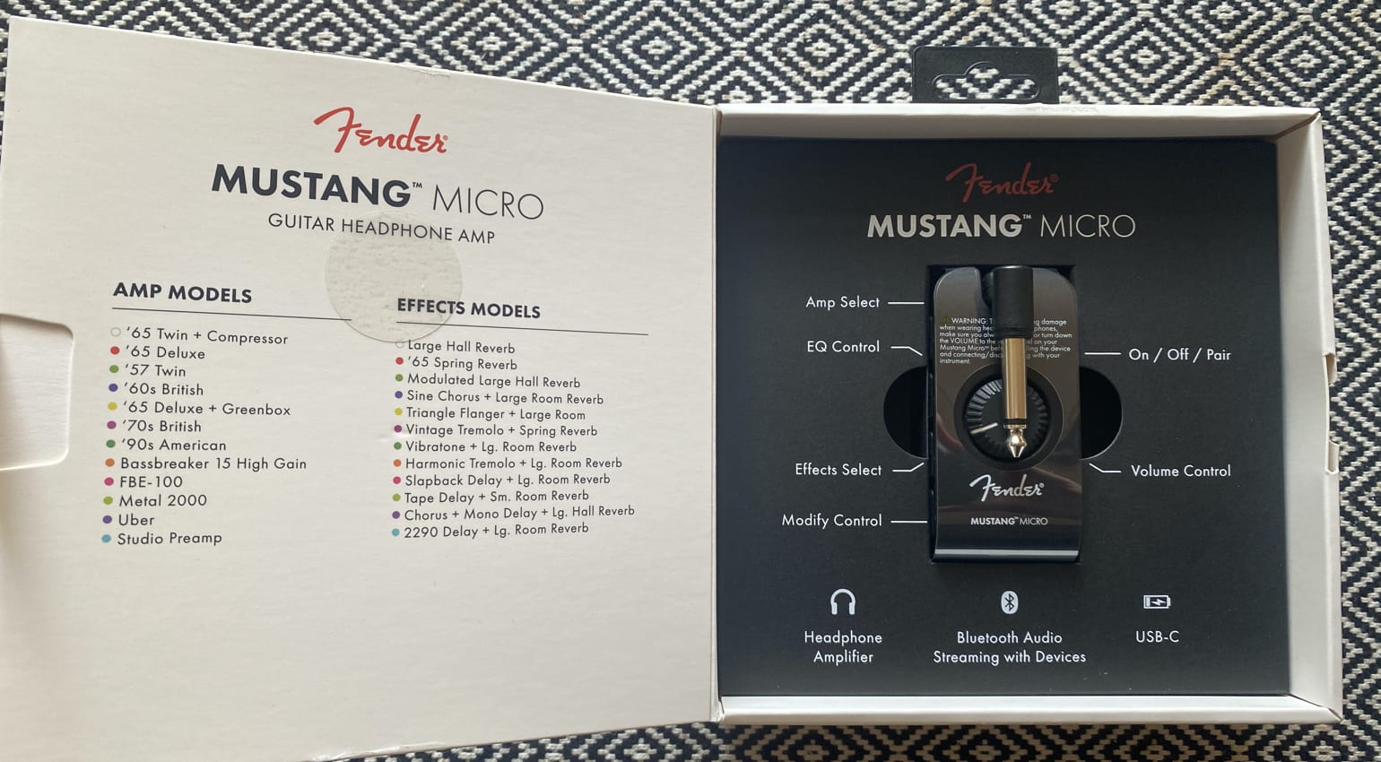 Fender Mustang Micro .What's in the box?