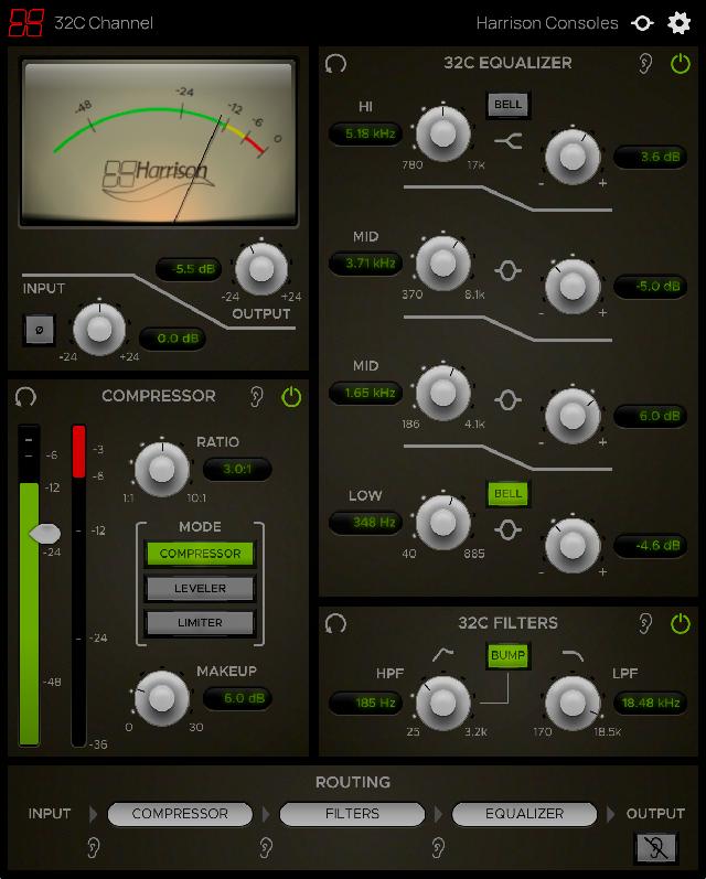 Harrison 32C Channel strip