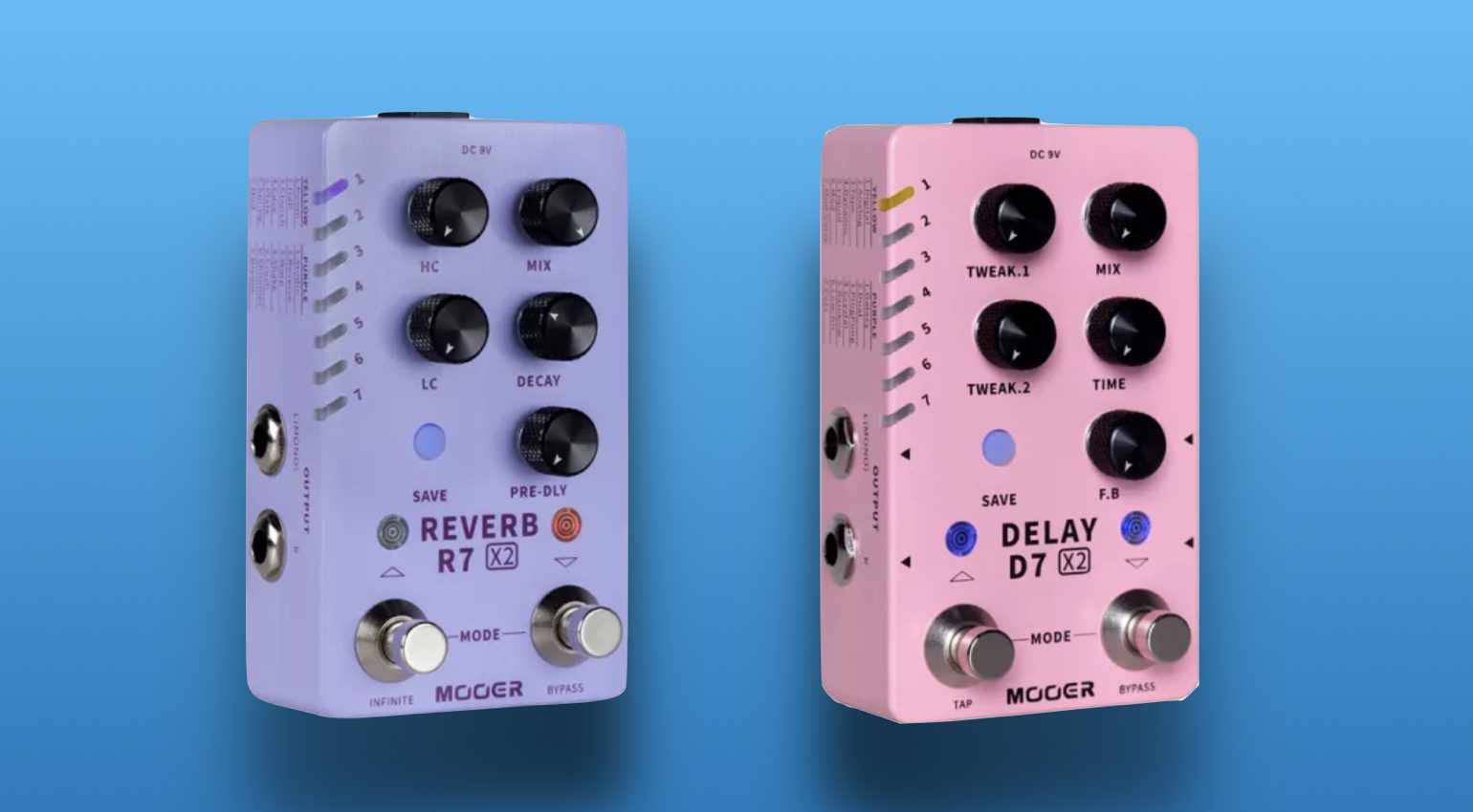Mooer updates X2 Series with D7 X2 Delay and R7 X2 Reverb 