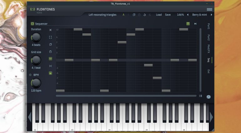 ToneBooster Flowtones Step Sequencer page