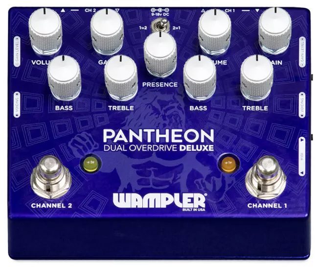 Wampler Pantheon Deluxe Dual Overdrive: Two drives in one, with MIDI switching