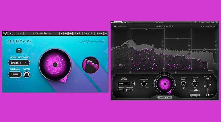 Waves Clarity Vx and Clarity Vx Pro: Automatic, AI-based vocal denoising