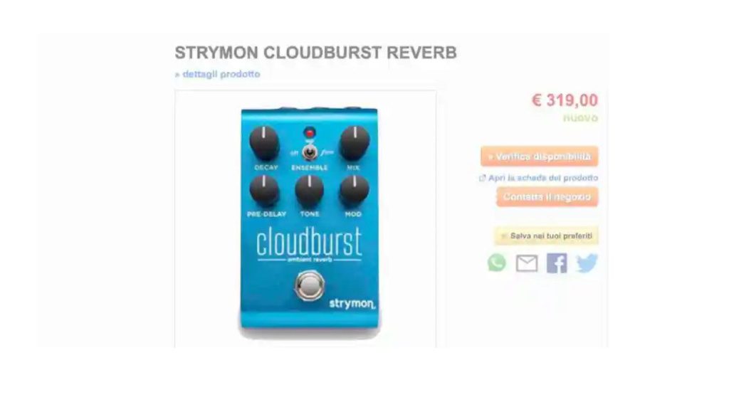 Strymon Cloudburst Reverb