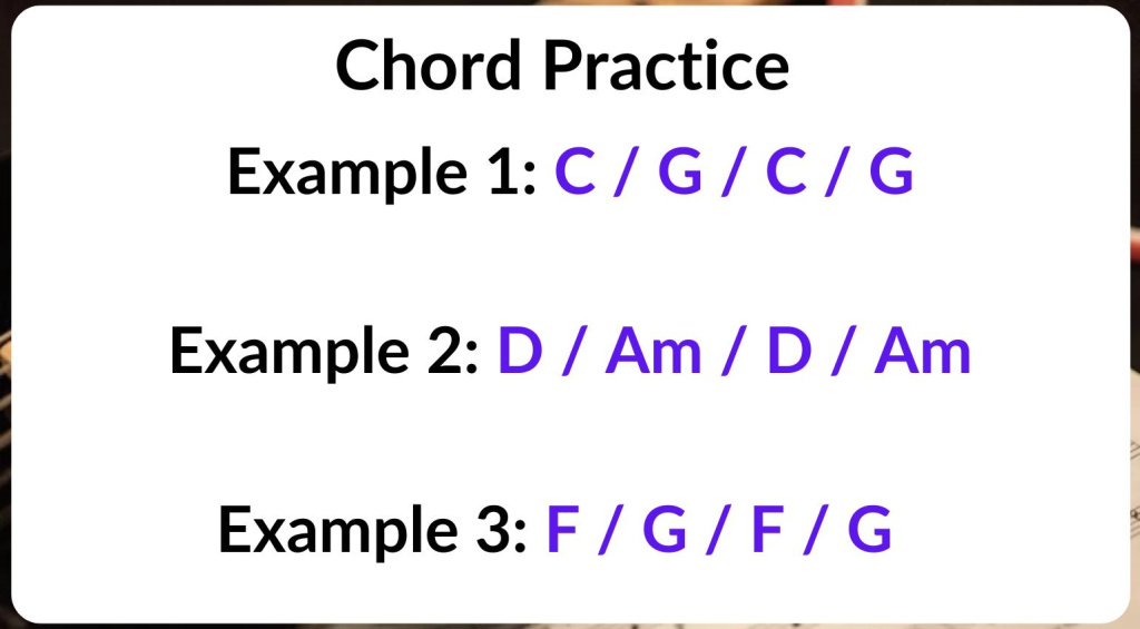 Chord practice for guitar